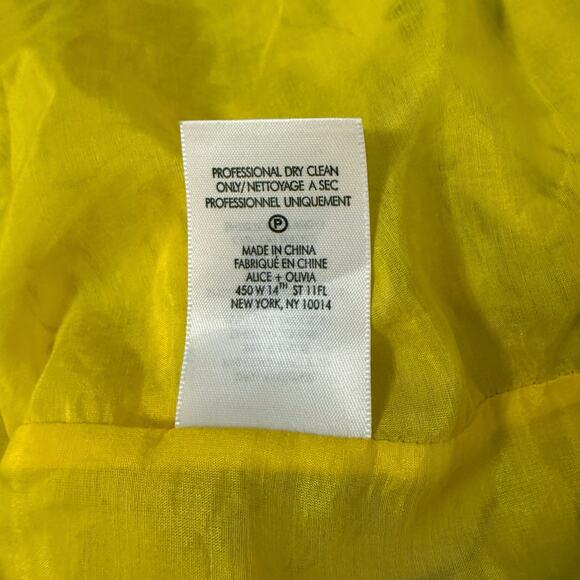 Alice + Olivia Alta Tiered Off The Shoulder Top Floral Print Yellow Size Medium - Picture 6 of 11